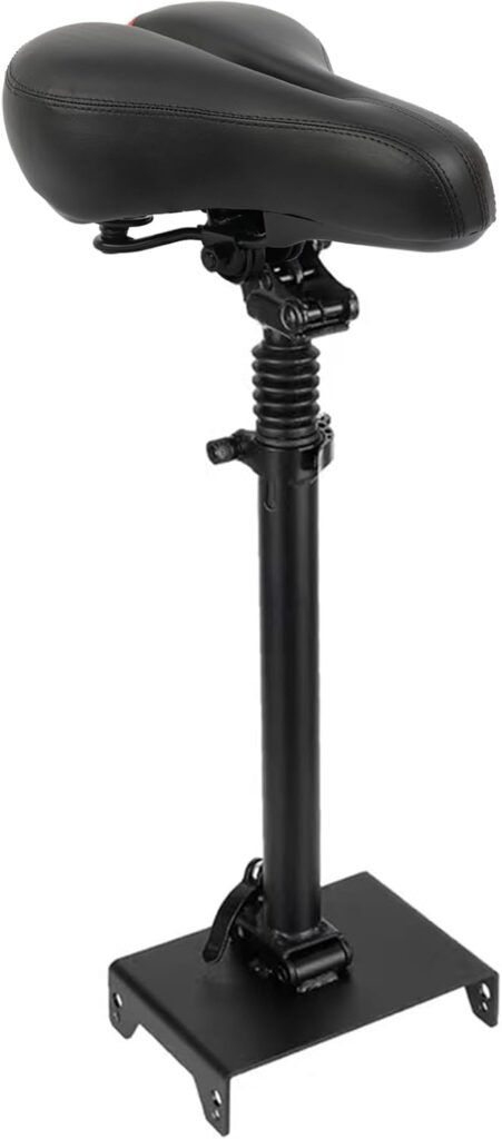 Yungeln suspension seat with a padded saddle and adjustable post, providing extra comfort and shock absorption for e scooter riders, an excellent e scooter accessory for longer rides.