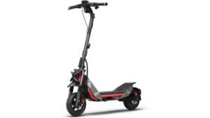 Segway ZT3 Pro Electric Scooter with a black and red frame, rugged tires, front suspension, and wide handlebars.